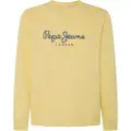 Pepe Jeans Pepe Jeanstil mænd. PM582702 Sweatshirt Saul Crew gul (XL), Casual, Økologisk bomuld, Bæredygtig