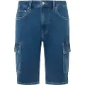 Pepe Jeans Pepe Jeanstil mænd. PM801082 Afslappede cargo bermudashorts blå (33), Casual, Bomuld, Denim, Bæredygtig