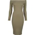 Urban Classics Off Shoulder Rib Kjole Med Lange ærmer