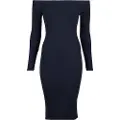 Urban Classics Off Shoulder Rib Kjole Med Lange ærmer