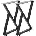Vevor Metalbordben Sæt med 2 Spisebordben Sorte Skrivebordsben 68 cm Højde 50 cm Bredde Bænkben Sofabordben 740 kg Belastningskapacitet Stålbordben Kraftig Fod Moderne Gør-det-selv (Zig Zag-stil)