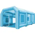 Vevor oppusteligt telt 26x15x10Ft oppusteligt sprøjtekabinetelt oppusteligt malerkabinetelt Bilmalerkabine Giant Workstation 210D Oxford stof med 2 blæsere