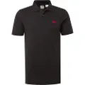 Levi's Levi'stil mænd. A4842-0015 Housemark Slim Polo sort (L), Casual, Bomuld, Korte ærmer