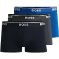 Hugo Boss BOSStil mænd. 50475274 Pakke med 3 boksershorts blå, grå, sort (XS), Afslappet, Bomuld