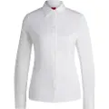 Hugo Boss HUGOtil kvinder. 50416895 Fitted skjorte hvid (44), Casual, Bomuld, Klassisk, Lange ærmer