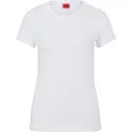 Hugo Boss HUGOtil kvinder. 50417212 Ensfarvet T-shirt hvid (XS), Casual, Bomuld, Korte ærmer