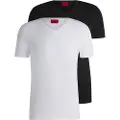 Hugo Boss HUGOtil mænd. 50325417 Pakke med 2 T-shirts, sort, hvid, V-hals (M), Casual, Bomuld, Korte ærmer, Bæredygtig