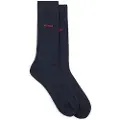 Hugo Boss HUGOtil mænd. 50468099 Pakke med 2 par marineblå lange sokker (43-46), Afslappet, Bomuld