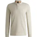 Hugo Boss BOSStil mænd. 50507704 Slim Fit Passerby beige poloshirt (S), Casual, Bomuld, Lange ærmer