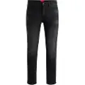 Hugo Boss HUGOtil mænd. 50524229 Ekstra slim fit-jeans i dyb sort stretch-denim (34/32), Casual, Økologisk bomuld, Bæredygtig
