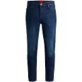 Hugo Boss BOSStil mænd. 50517544 Navy stretch denim med tapered fit jeans (34/34), Casual, Bomuld, Blå