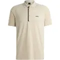 Hugo Boss BOSStil mænd. 50519505 Paddytech beige poloshirt (L), Casual, Korte ærmer, Genanvendt polister, Bæredygtig