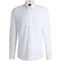 Hugo Boss BOSStil mænd. 50519707 Skjorte Rickert hvid (S), Casual, Bomuld, Klassisk, Lange ærmer