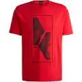 Hugo Boss BOSStil mænd. 50525219 Kunstværk T-shirt rød (S), Casual, Bomuld, Korte ærmer