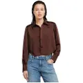 G-Star G-Startil kvinder. D25269-D414-9823 Holiday Cropped skjorte brun (L), Casual, Lange ærmer, Genanvendt polister, Bæredygtig