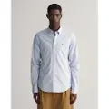 Gant Ganttil mænd. 3000102 Slim fit blå poplin-skjorte (S), Casual, Bomuld, Klassisk, Lange ærmer