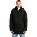 G-Star G-Startil mænd. D25943-D199-6484 G-Whistler Parka med polstret hætte, sort (M), Casual, Genanvendt polister, Bæredygtig