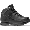 Timberland Timberlandunisex til børn. TB0A13KB0011 Euro Sprint læderstøvler med snørebånd i midten sort (39), Fast, Blonder, Casual, børnetøj