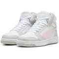 Puma Rebound V6 Mid Sneakers Youth, Shoes, White/Frosty Pink/Sedate Gray, 38.5