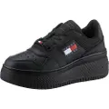 Tommy Hilfiger Tommy Hilfigertil kvinder. EN0EN02506 Retro lædersko med sort plateau (38), 3-5 cm, Blonder, Casual