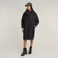 G-Star G-Startil kvinder. D26408-D445-992 Zip Cocoon Coat sort (M), Casual, Bæredygtig, Genbrugsuld