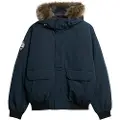 Superdry Superdrytil mænd. M5011930A Everest marineblå bomberjakke i imiteret pels (S), Casual, Polyester, Bæredygtig