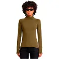 G-Star G-Startil kvinder. D23271-C627-C744 Lecite Slim Turtle Neck T-shirt grøn (XXS), Casual, Bomuld, Lange ærmer