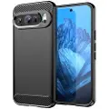 Mtp Products Google Pixel 9/9 Pro Børstet TPU Cover - Karbonfiber - Sort