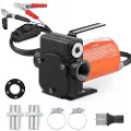Vevor Brændstofpumpe, 12V DC 19L/min (5 GPM) 75W (1/10 HK), Bærbar Elektrisk Dieselpumpe med Automatisk Slukdyse, Lang Indløbs- og Udløbsslange til Benzin, Diesel, Petroleum, Methanolblandinger