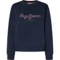 Pepe Jeans Pepe Jeanstil kvinder. PL581460 Sweatshirt Frida navy (XS), Casual, Bomuld, Bæredygtig, Blå
