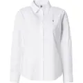 Tommy Hilfiger Tommy Hilfigertil kvinder. WW0WW44084 Skjorte Poplin Regular fit hvid (36), Casual, Party, Klassisk, Lange ærmer, Bæredygtig, Genbrugsbomuld