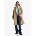 Tommy Hilfiger Tommy Jeanstil kvinder. DW0DW20166 Beige uldfrakke (L), Casual, Genanvendt polister, Bæredygtig
