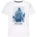 Pepe Jeans Pepe Jeanstil kvinder. PL505890 Eliza T-shirt hvid (XS), Casual, Korte ærmer, Økologisk bomuld, Bæredygtig