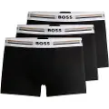 Hugo Boss BOSStil mænd. 50492200 Pack 3 Boxershorts Revive sort (XL), Afslappet, Bomuld, Viscose, Bæredygtig