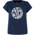 Pepe Jeans Pepe Jeanstil kvinder. PL505881 Elvia navy T-shirt (XS), Casual, Korte ærmer, Økologisk bomuld, Bæredygtig, Blå