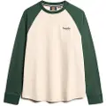 Superdry Superdrytil mænd. M6010833A Baseball T-shirt grøn (XXL), Casual, Bomuld, Lange ærmer