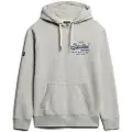 Superdry Superdrytil mænd. M2013706A Grafisk sweatshirt med hætte og logo Vintage Classic grå (XL), Casual, Bomuld