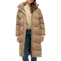 Superdry Superdrytil kvinder. W5011801A Lang brun quiltet frakke med hætte (M), Casual, Polyester, Bæredygtig