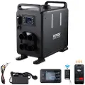 Vevor 8KW Dieselvarmer, 12V/24V Alt-i-en Diesel Luftvarmer, Bluetooth APP-styring, Fjernbetjening og Displayskærm, CO-alarm, Hurtig Opvarmning Vertikal Bærbar Dieselvarmer til Køretøjer, Garage