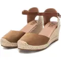 Xti Xtitil kvinder. 14074607-TAUPE Brune espadriller i læder 140746 (40), 5-8 cm, Ruskind, Spænder, Casual, Økologisk læder