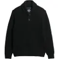 Superdry Superdrytil mænd. M6110620A Sort trøje med sjalskrave (XL), Casual, Bomuld, Akryl