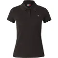 Tommy Hilfiger Tommy Jeanstil kvinder. DW0DW20160 Essential slim polo shirt sort (L), Casual, Korte ærmer, Økologisk bomuld, Bæredygtig