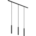 QAZQA Moderne skinnesystem med 3 sorte pendellamper 1-faset - Slimline Keno