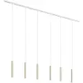 QAZQA Moderne skinnesystem med 6 pendler beige med hvid 1-faset - Slimline Keno