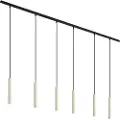 QAZQA Moderne skinnesystem med 6 pendler beige med sort 1-faset - Slimline Keno