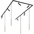 QAZQA Moderne skinnesystem med 6 spots og 4 pendler beige med sort 1-faset - Slimline Uzzy Keno