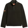 Superdry Superdrytil mænd. M2014153A Aktiv halv lynlås med fleeceforing, sort (XXL), Casual, Lange ærmer, Genanvendt polister, Bæredygtig