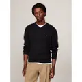 Tommy Hilfiger Tommy Hilfigertil mænd. MW0MW28047 Kashmirtrøje med V-hals, sort (XXL), Casual, Bomuld