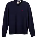 Levi's Levi'stil mænd. A8618-0004 Housemark marineblå trøje (XL), Casual, Bomuld, Lange ærmer