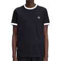 Fred perry Fred Perrytil mænd. M4620 Raped Ringer T-shirt sort (M), Casual, Bomuld, Korte ærmer